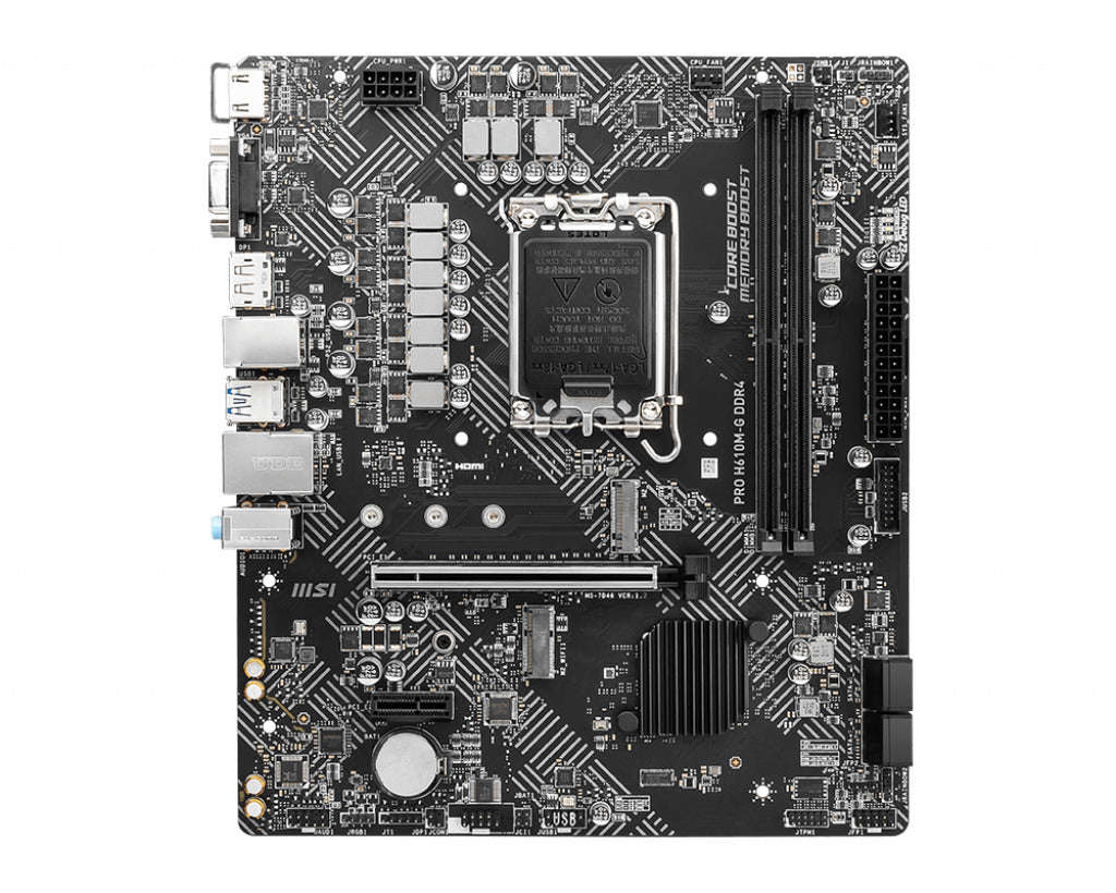 Motherboard MSI PRO H610M-G - 64 GB, Intel, LGA1700, Micro ATX Motherboard MSI PRO H610M-G - 64 GB, Intel, LGA1700, Micro ATX